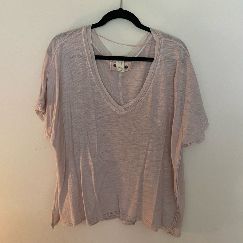 Free people (we the free) oversized burnout tee - light pink